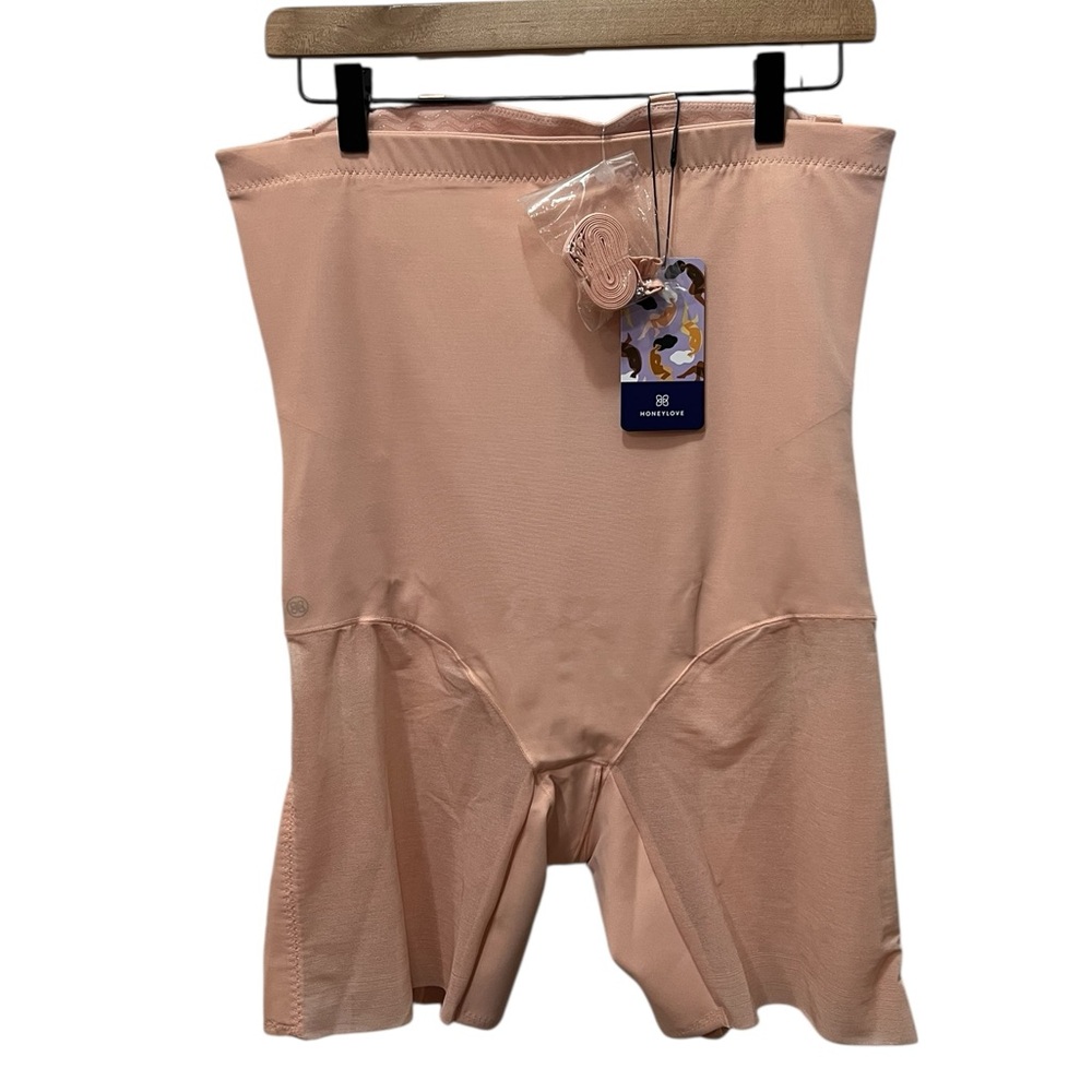 HONEYLOVE Shapewear High Waist Short Body Shaper in Blush Size 1X NWT